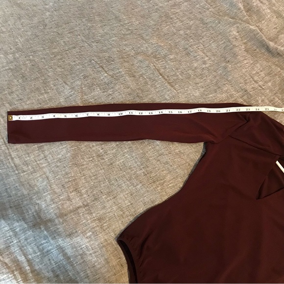 MARCIANO Dark Mauve Color Deep V Cut Body Suit - Picture 9 of 16